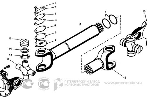 Вал карданный переднего моста 225.6010.22.03.000-1